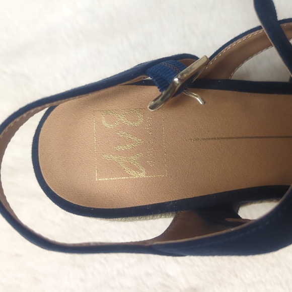 Navy Espadrille Wedge Sandals - Picture 3 of 6